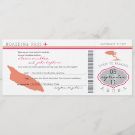 Passagem de embarque ao convite do casamento de
