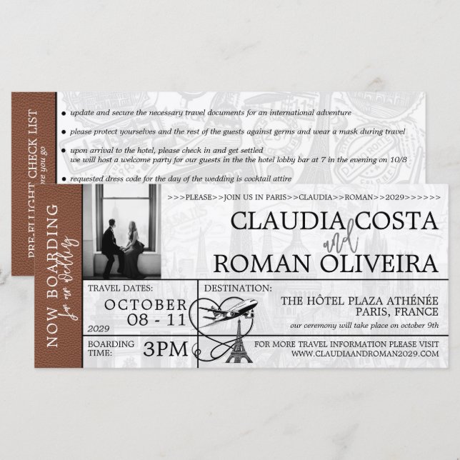 Passagem de Embarque Brown Paris (Frente/Verso)