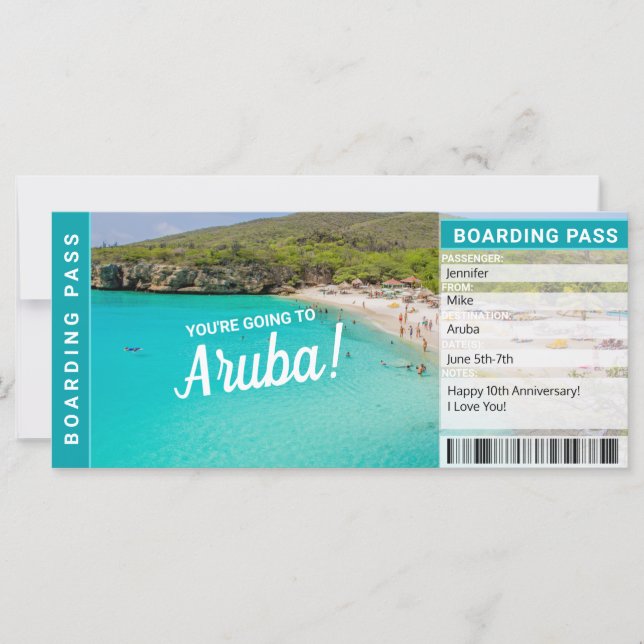 Passagem de Embarque para Presente de Férias em Ar (Frente)