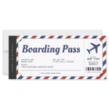 Passagem de Embarque Surpresa Presente de Avião Bi