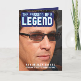 Passagem de uma legenda Programa de serviços funer