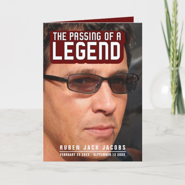 Passagem de uma legenda Programa de serviços funer (Frente)