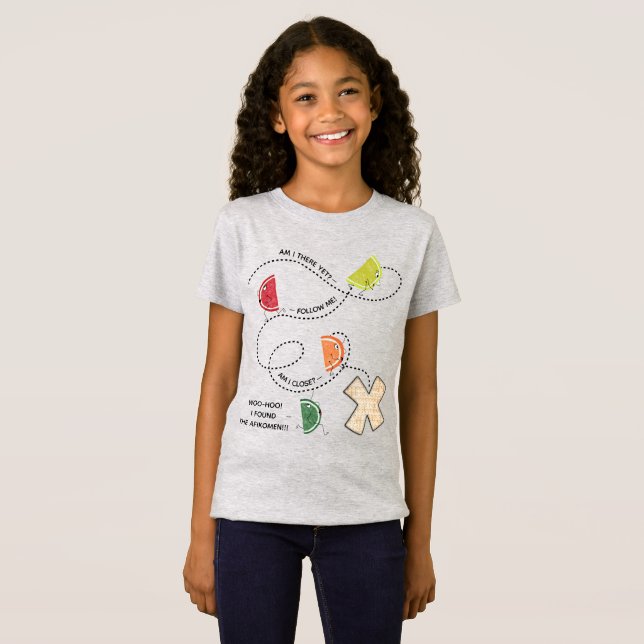 Passagem "Find the Afikomen" Girls' Jersey T-Shirt (Frente Completa)