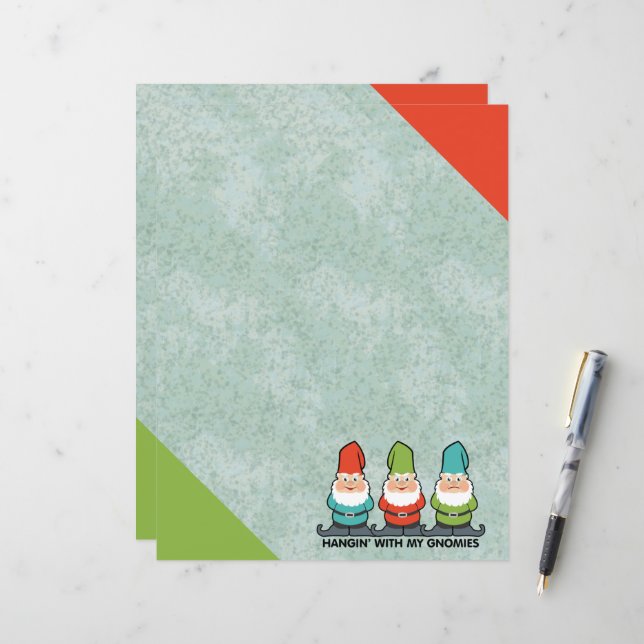 Passando Com Meus Gnomies Homies Bonito Papel de c (Frente/Verso In Situ)