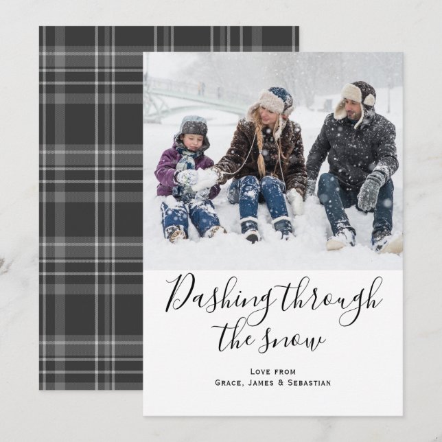 Passando Pelo Cartão De Natal Da Foto Da Neve (Frente/Verso)