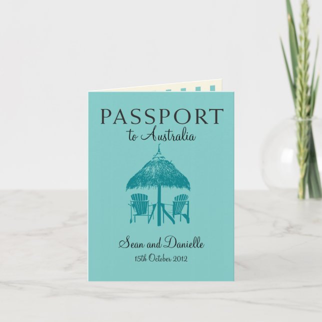 Passaporte de Casamento Convite para a Austrália (Frente)