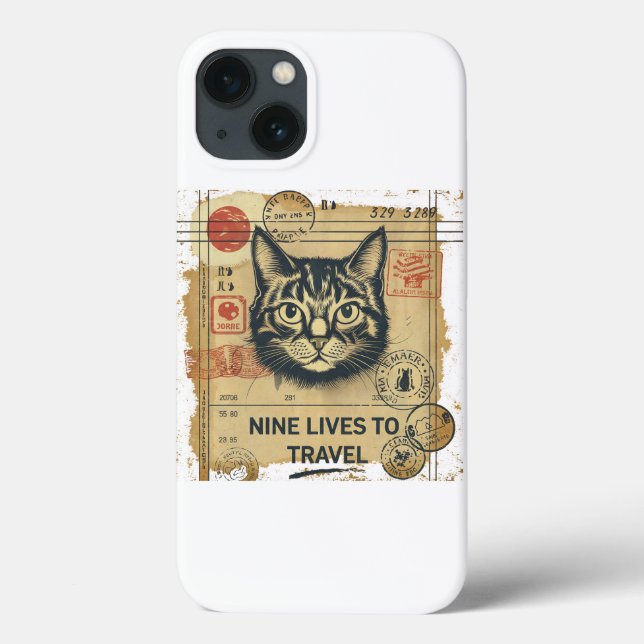 Passaporte de Gato Vintage: capas de iphone (Verso)