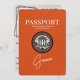 Passaporte de Grécia Laranja Salve o Cartão de Dat