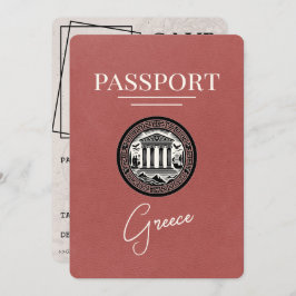 Passaporte de Grécia Light Burgundy Salve o Cartão