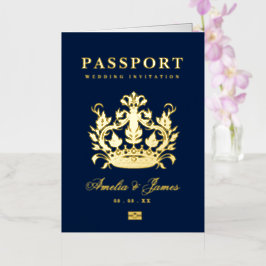 Passaporte Destino Casado Convite Real Foil