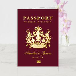 Passaporte Destino Casado Convite Real Foil
