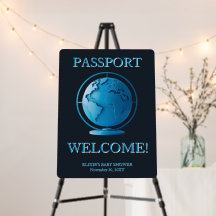 Passaporte do Globo Azul Chuveiro de Bebê Viagem