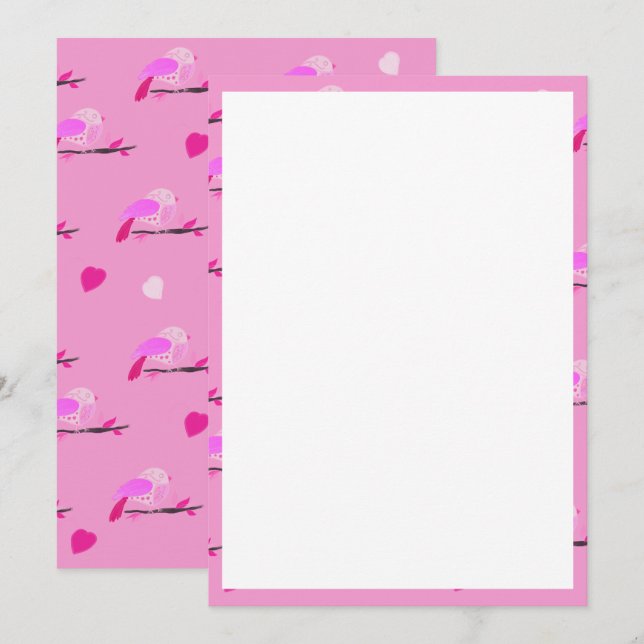 passarinho rosa feminino (Frente/Verso)