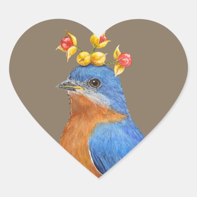 pássaro azul com adesivos agridoce (Frente)