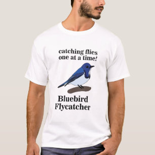 Pássaro Azul No Galho Camisa Divertida de Observaç