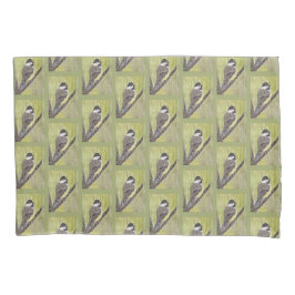 Pássaro Chickadee de casaco preto - pintura acríli