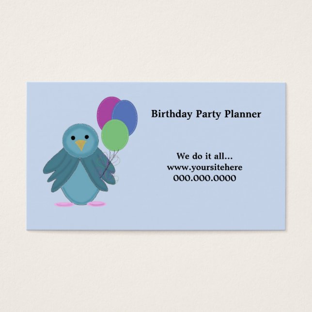 Pássaro com Balões - Planejador de Festa de Aniver (Frente)