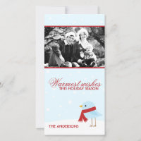 Pássaro com Cartões de fotos de Natal Scarf