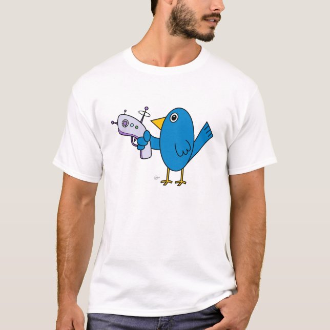 Pássaro com Raygun (edição especial) - t-shirt (Frente)