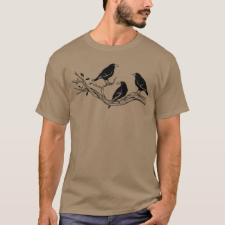 Pássaro Corvo legal Observando Camisa Ribeirinha P