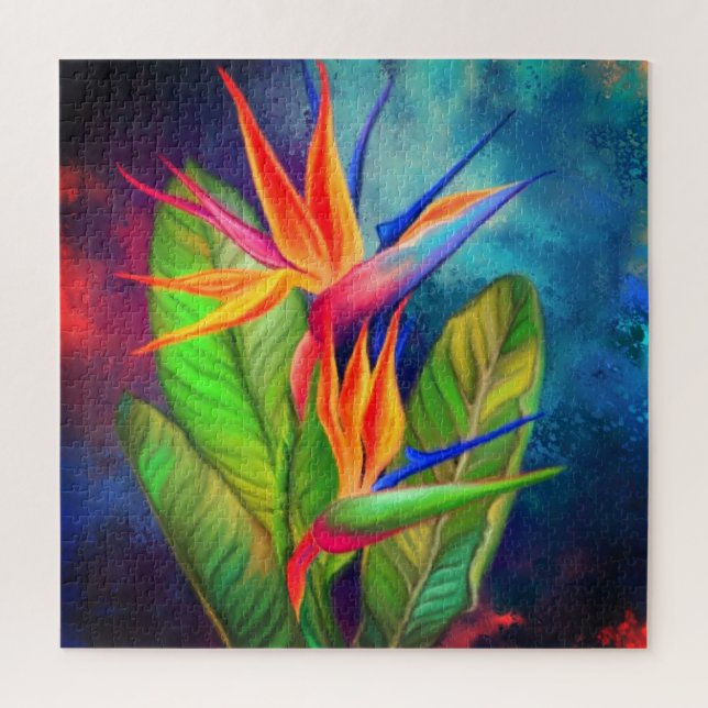 Pássaro da Flor Quebra-cabeça Strelitzia Pintura (Vertical)