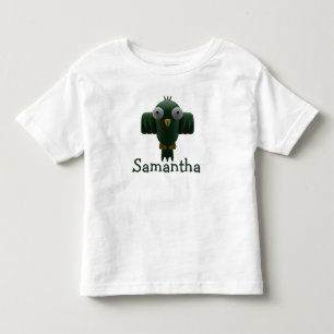 Pássaro de desenho verde e t-shirt Toddler