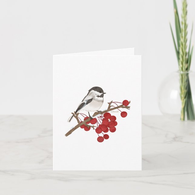 Pássaro de inverno - Cartões de Nota Cristãos (Frente)