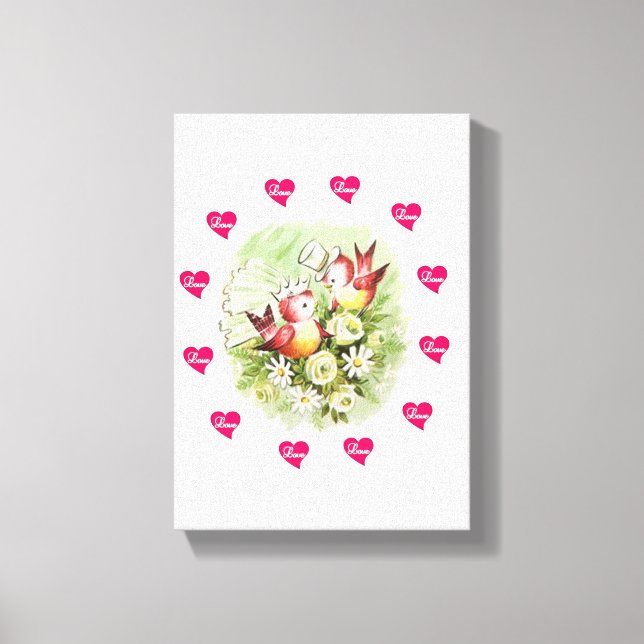 Pássaro de Namorados de impressão de tela estendid (Frente)