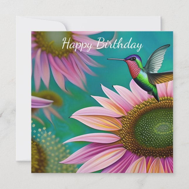 Pássaro-do-mar e girassol rosa (Frente)