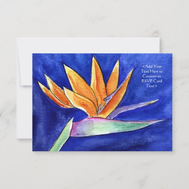Pássaro dos Cartões de Convite RSVP de Arte Flor d (Frente)