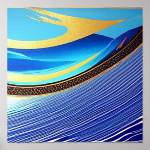 Pássaro e Poster de onda