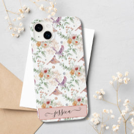 Pássaro Floral de Flor Cor-de-Rosa-Cor-de-Corte El