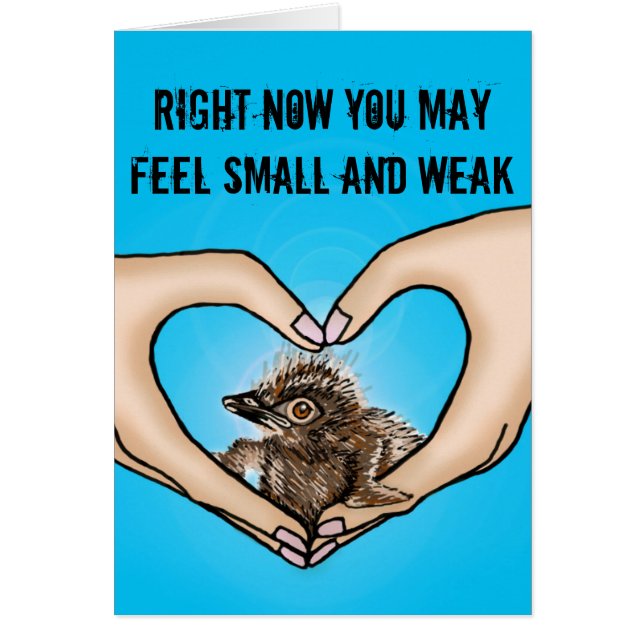 Pássaro nas mãos que consolam o cartão (Frente)