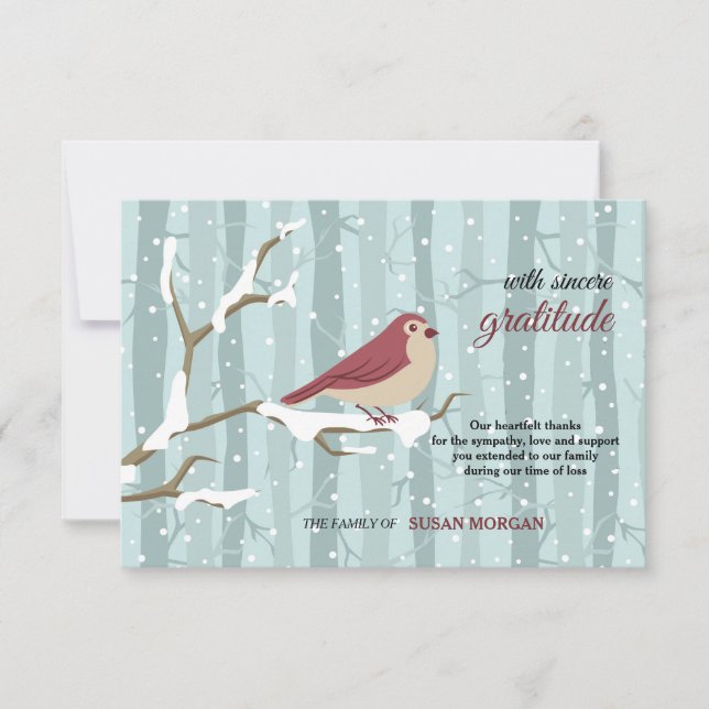 Pássaro nos cartões de agradecimentos do (Frente)