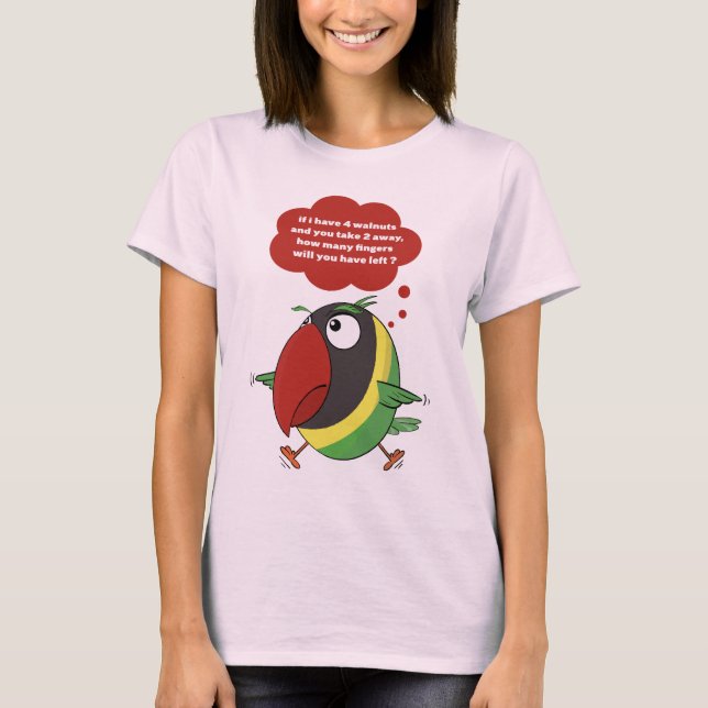 Pássaro papagaio Cuidado com o dedo! Camiseta (Frente)