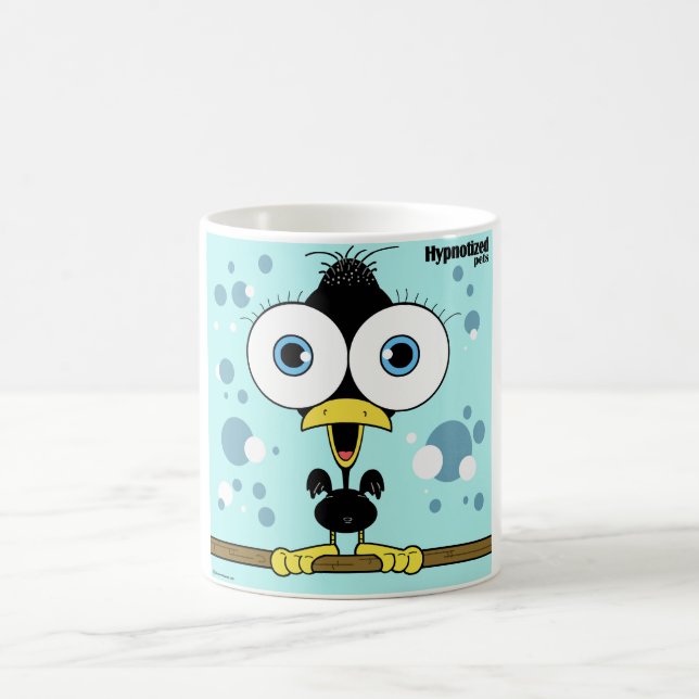 Pássaro preto caneca branca clássica de 11 onças (Centro)