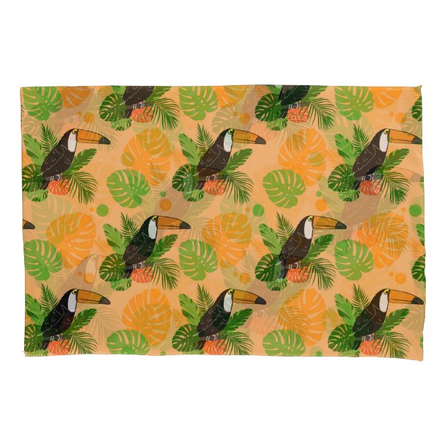 Pássaro Tátil Tropical Padrão sem costura (Frente-Esquerda)
