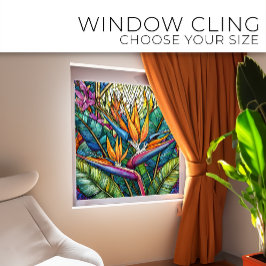 Pássaro Tropical de Arte de Vidro Estreita