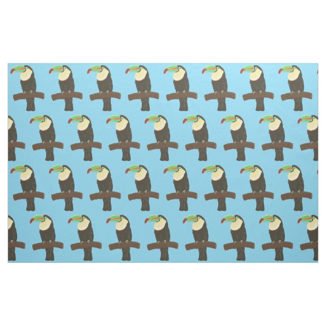 Pássaro tucano colorido no Tecido da ramificação (Fat Quarter)