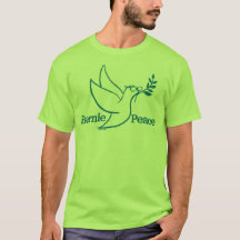 Pássaro verde-claro da paz bastante camisa