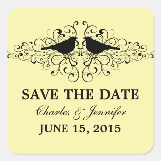 Pássaros amarelos salvam adesivos (Frente)