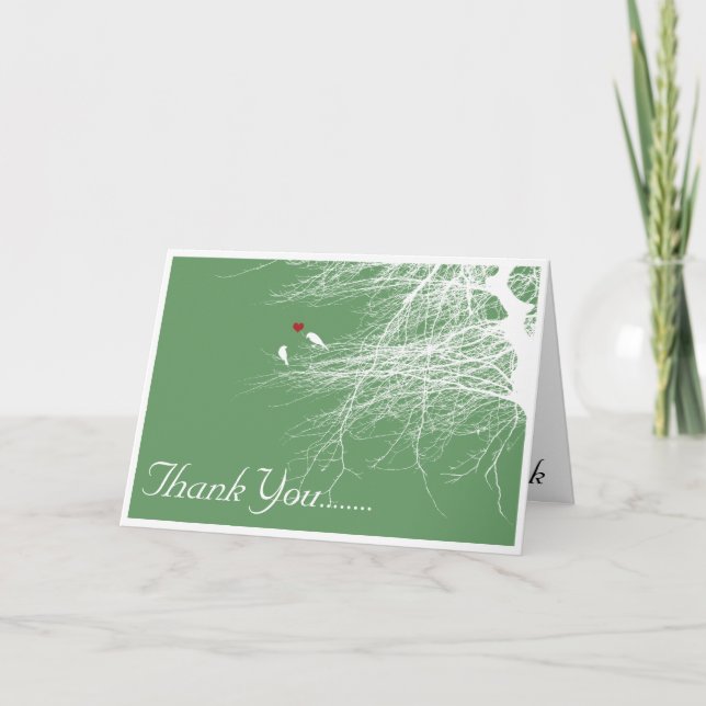 Pássaros Apaixonados 2, cartão de agradecimento. (Frente)