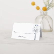 Pássaros Azuis Árvore Hebraica Cartões de Lugar Ju