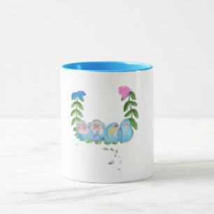 Pássaros azuis do amor, caneca por ORDesigns