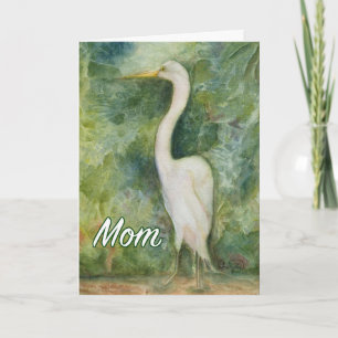 Pássaros brancos Egret Wild Mãe Cartão de Anive