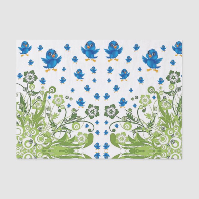 Pássaros com papel absorvente (Frente )