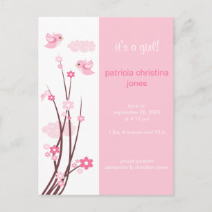 Pássaros cor-de-rosa Flores da primavera Anúncio d