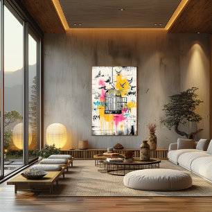 Pássaros da Liberdade - Poster Urbano Aberto do Gr