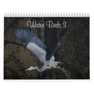 Pássaros d'água 3 Calendário médio com duas página