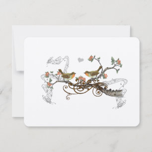 Pássaros de Amor Casamento Vintage RSVP
